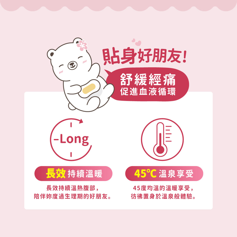 HiBIS木槿花艾草草本暖宮貼，促進血液循環、舒緩經痛與腰痠，溫熱呵護生理期。