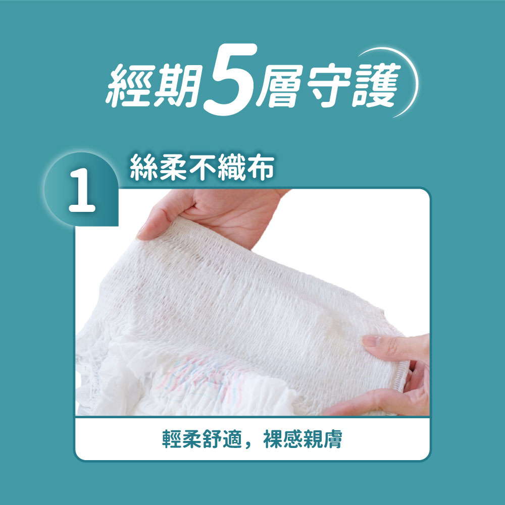 HiBIS木槿花褲型衛生棉，絲柔不織布親膚舒適