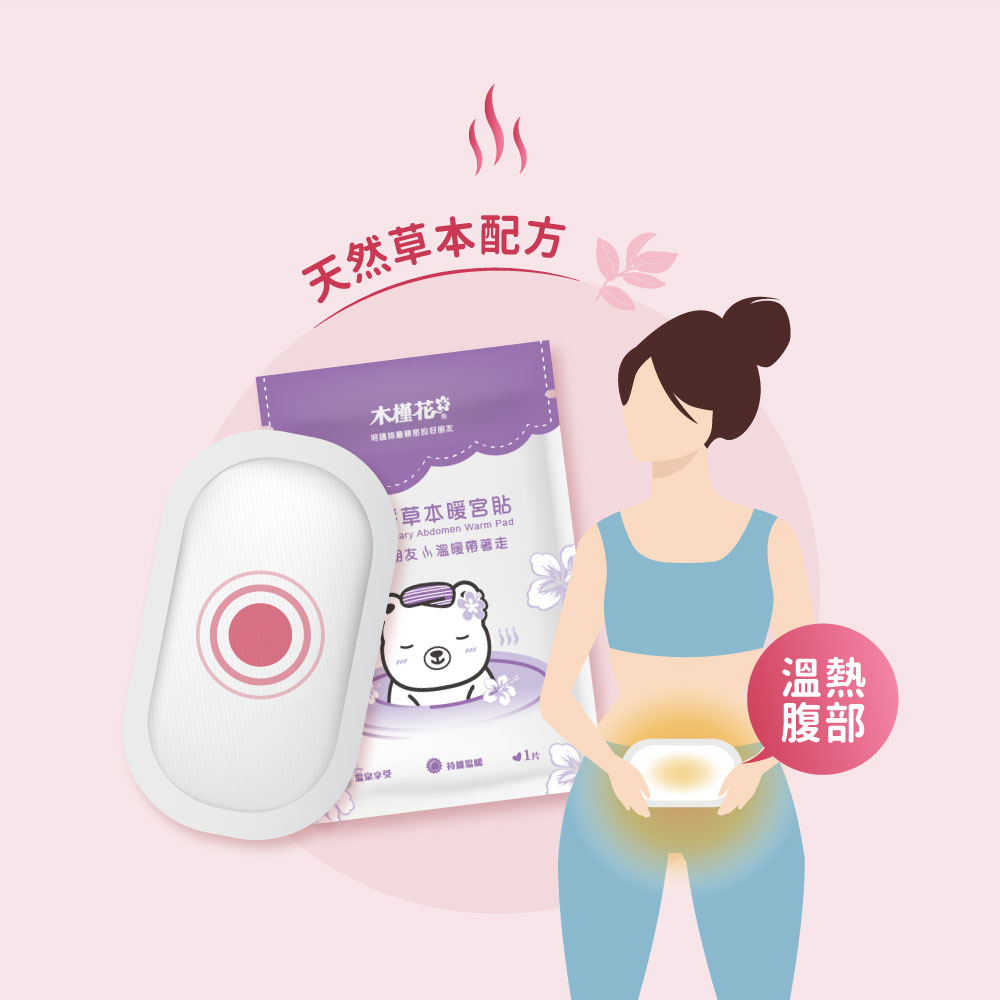 生理期經痛該怎麼辦? 使用暖宮貼熱敷腹部,促進血液循環,舒緩經痛與腰痠不適。