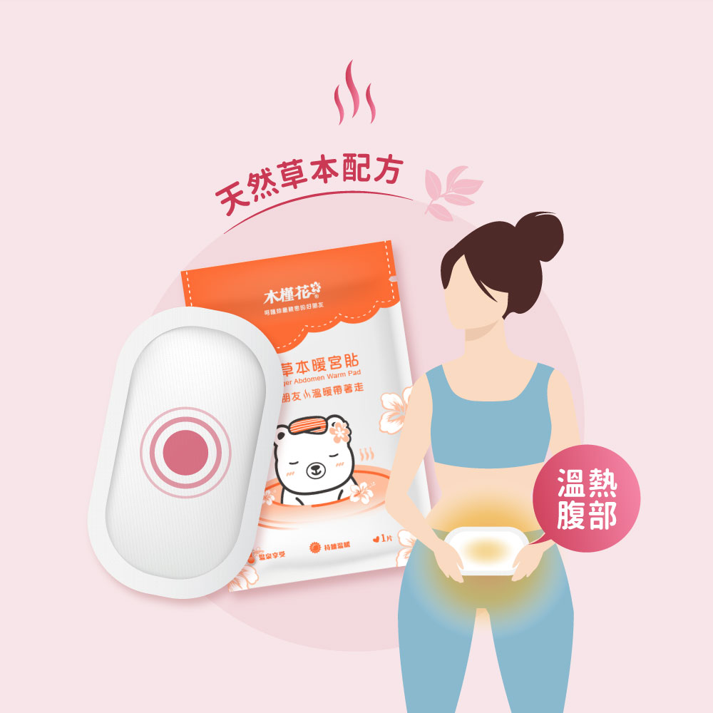 生理期經痛該怎麼辦? 使用暖宮貼熱敷腹部,促進血液循環,舒緩經痛與腰痠不適。