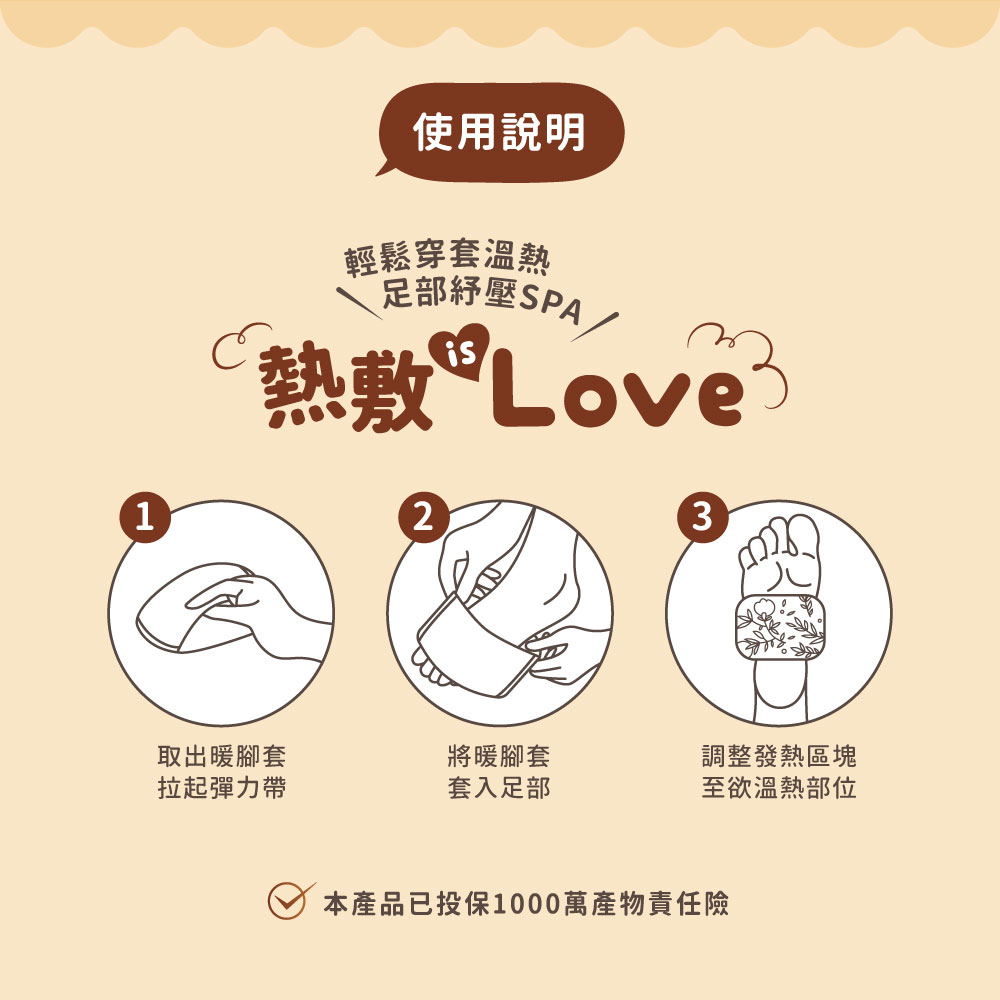 草本暖腳套怎麼用 草本暖腳套使用步驟:撕開包裝、套入足部、調整位置,套上即可享受恆溫熱敷